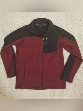 Swiss Tech Burgundy and Black Men’s Full-Zip Fleece Jacket 2XL